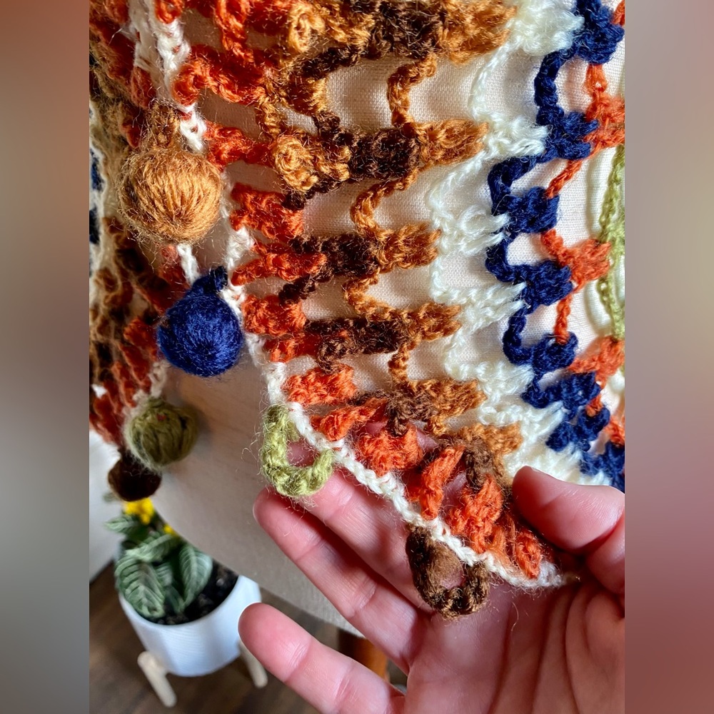 SOLD! 🔴 Vintage Crochet Single Stitch Sweater Vest | 1970’s Multicolor - Picture 6 of 13